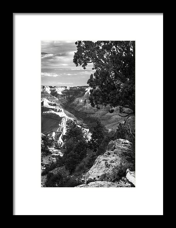 Black And White Framed Print featuring the photograph Canyon Gorge -1 by Alan Hausenflock