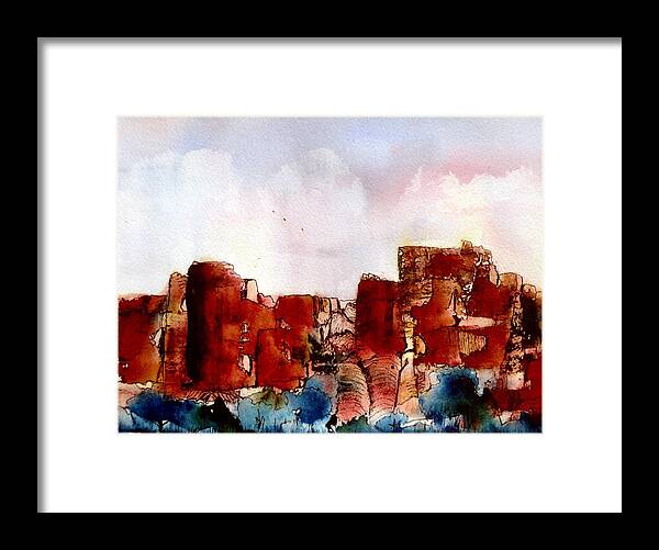 Canyons Framed Print featuring the painting Canyonlands by Anne Duke