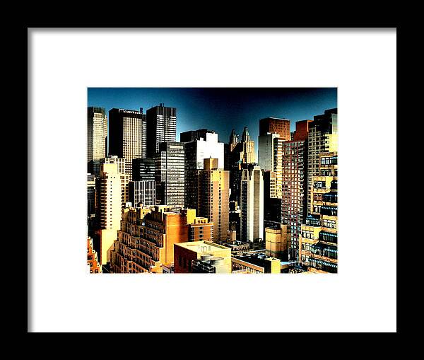 Architectural Details Framed Print featuring the photograph Canyonlands - New York Skyline by Miriam Danar