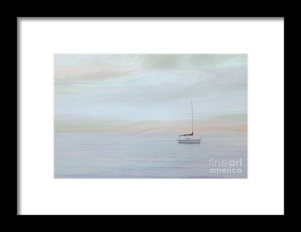 Moored Sailboat Framed Print featuring the digital art Cape Cod Serenity by Jayne Carney