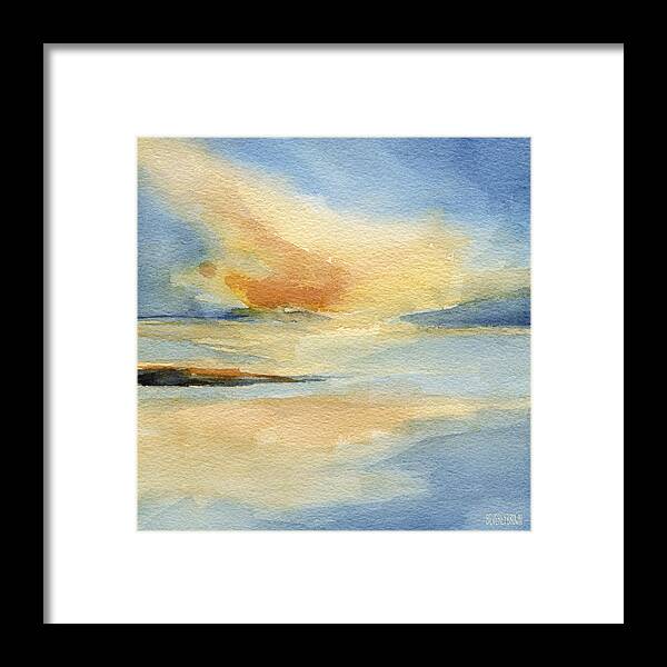 Seascape Framed Print featuring the painting Cape Cod Sunset Seascape Painting by Beverly Brown