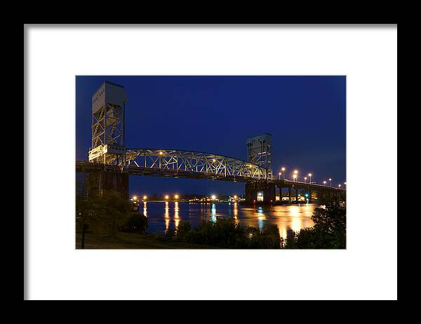 Cape Fear Memorial Bridge Framed Print featuring the photograph Cape Fear Memorial Bridge 2 - North Carolina by Mike McGlothlen