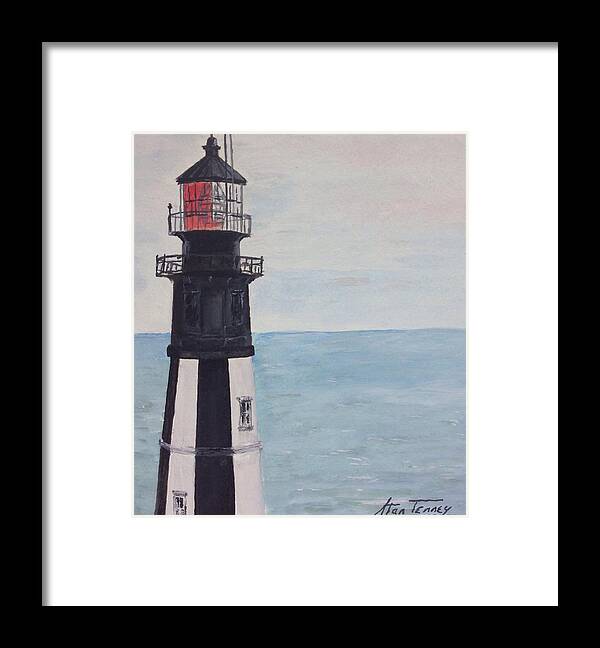 Lighthouse Framed Print featuring the painting Cape Henry Lighthouse by Stan Tenney