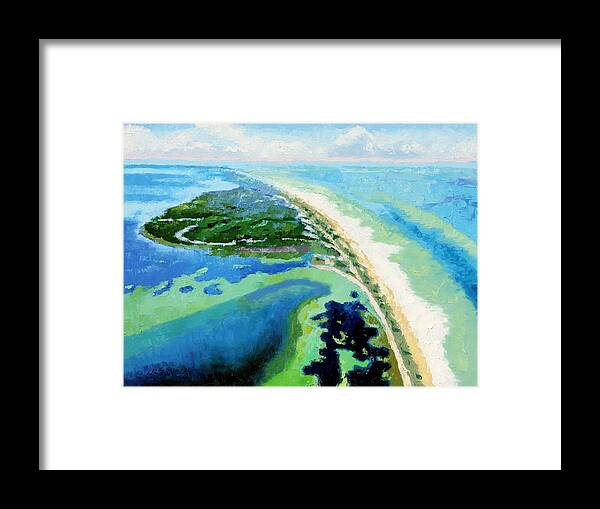 Landscape Framed Print featuring the painting Cape San Blas Florida by John Lautermilch