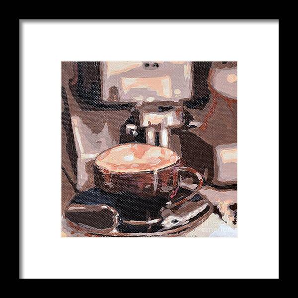 Cappuccino Framed Print featuring the painting Cappuccino by Laura Toth