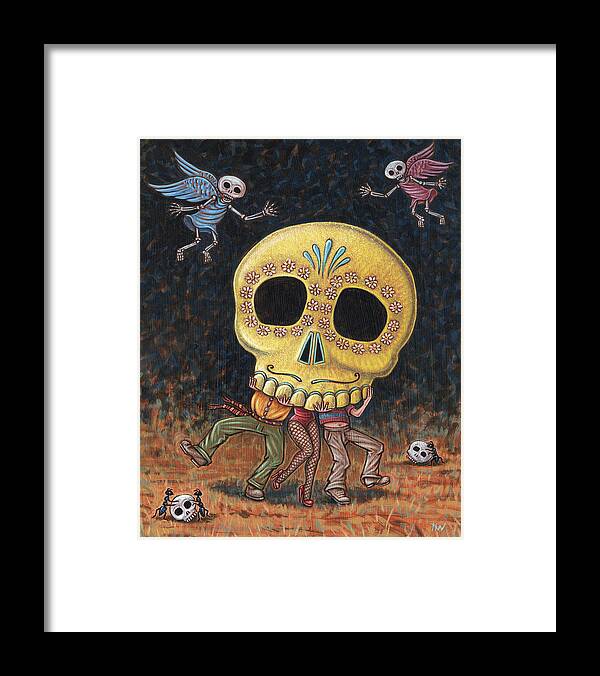 Skeletons Framed Print featuring the painting Caprichos Calaveras #2 by Holly Wood