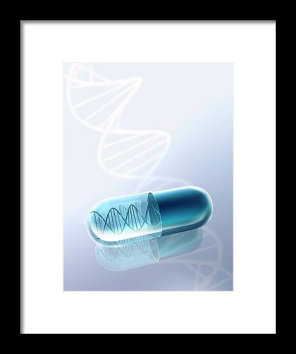 3 Dimensional Framed Print featuring the photograph Capsule With Dna by Victor Habbick Visions/science Photo Library