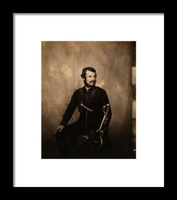 Captain Burnaby Framed Print featuring the drawing Captain Burnaby, Grenadier Guards, Crimean War by Quint Lox