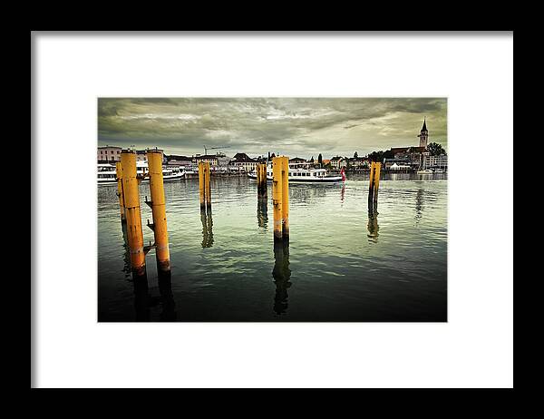 Tranquility Framed Print featuring the photograph Car Ferry At The Harbor Of Romanshorn by Image By Chris Frank