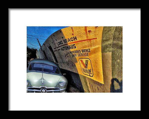 Car In Alley Framed Print featuring the digital art Car In Alley by Bob Winberry