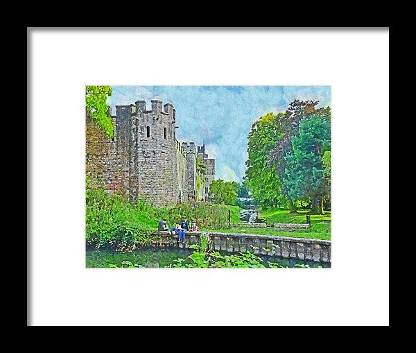 Cardiff Castle Framed Print featuring the digital art Cardiff Castle and Bute Park by Digital Photographic Arts
