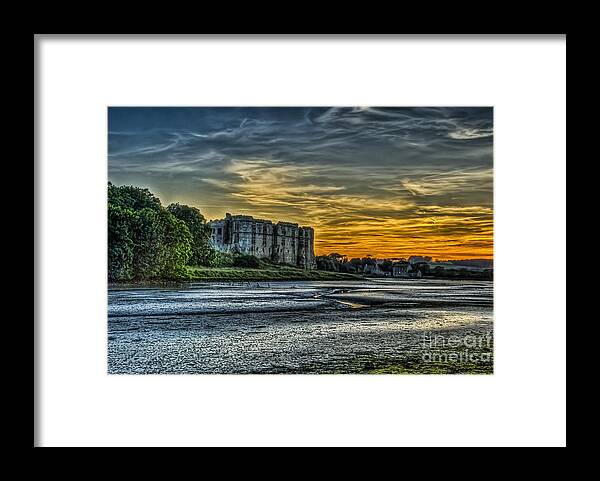 Carew Castle Framed Print featuring the photograph Carew Castle Sunset 3 by Steve Purnell