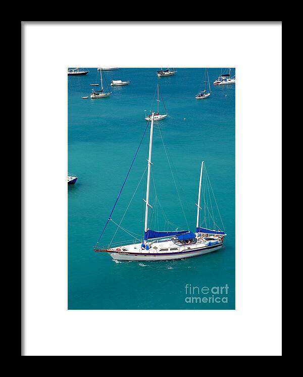 Azure Waters Framed Print featuring the photograph Caribbean Sailboat by Amy Cicconi