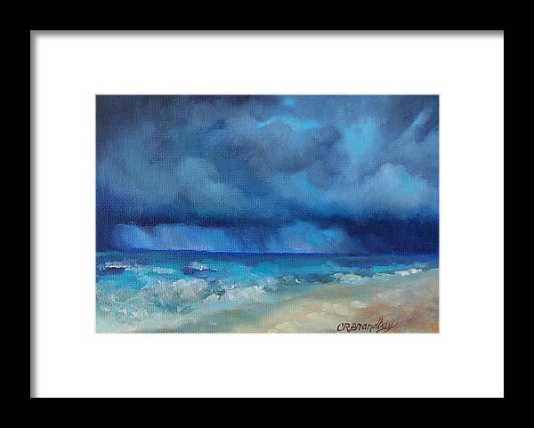 Sea Framed Print featuring the painting Caribbean Storm by Chris Brandley