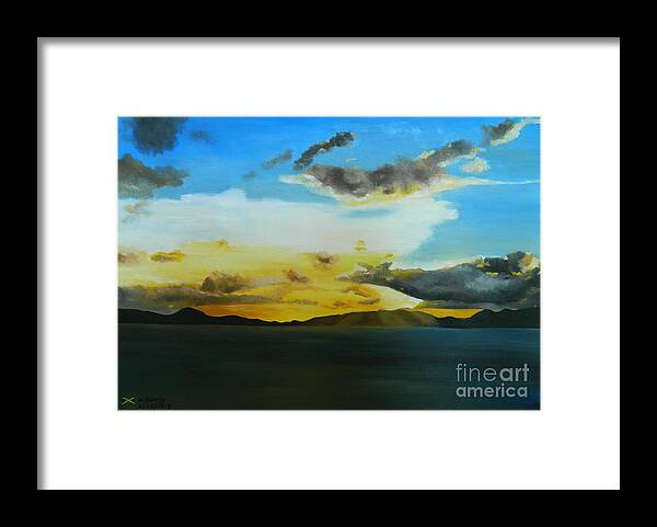 Landscape Framed Print featuring the painting Caribbean Sunset I by Kenneth Harris