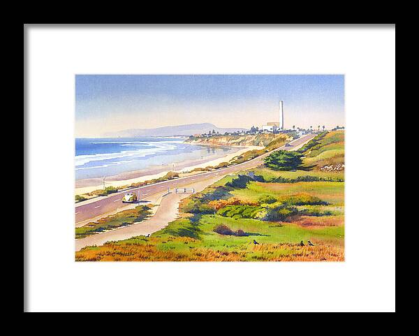 Carlsbad Framed Print featuring the painting Carlsbad Rt 101 by Mary Helmreich