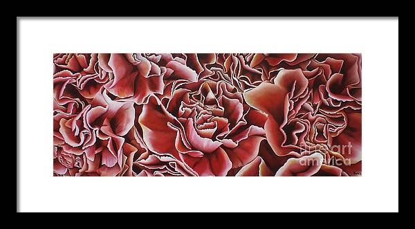 Flowers Framed Print featuring the painting Carnations by Paula Ludovino
