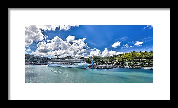Carnival Framed Print featuring the photograph Carnival Valor at St. Lucia port by Craig Bowman