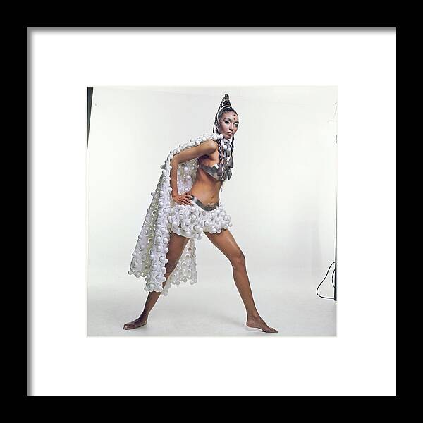 Fashion Framed Print featuring the photograph Carol Labrie Wearing Ungaro by Bert Stern