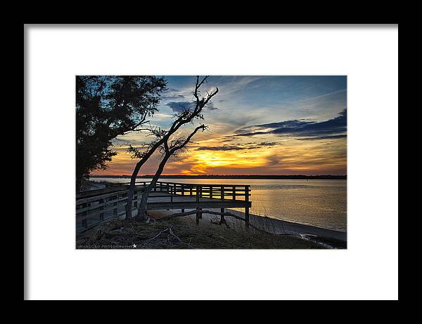 Sunset Framed Print featuring the photograph Carolina Beach River Sunset by Phil Mancuso