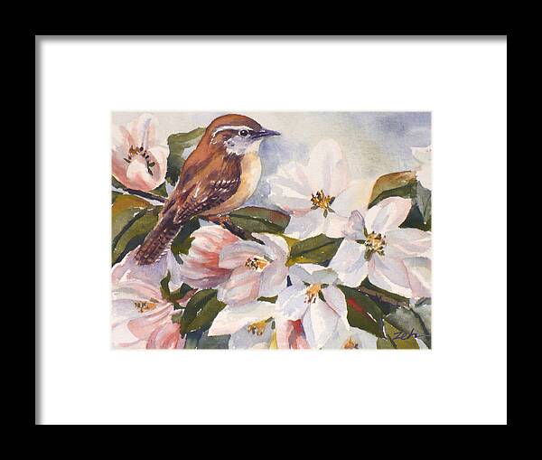 Bird Framed Print featuring the painting Carolina Wren by Janet Zeh