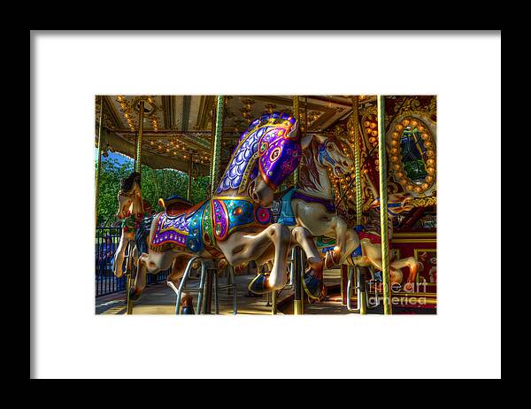 Carousel Framed Print featuring the photograph Carousel Beauties Ready To Ride by Bob Christopher