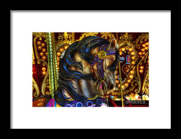 Carousel Framed Print featuring the photograph Carousel Beauty Waiting For A Rider by Bob Christopher