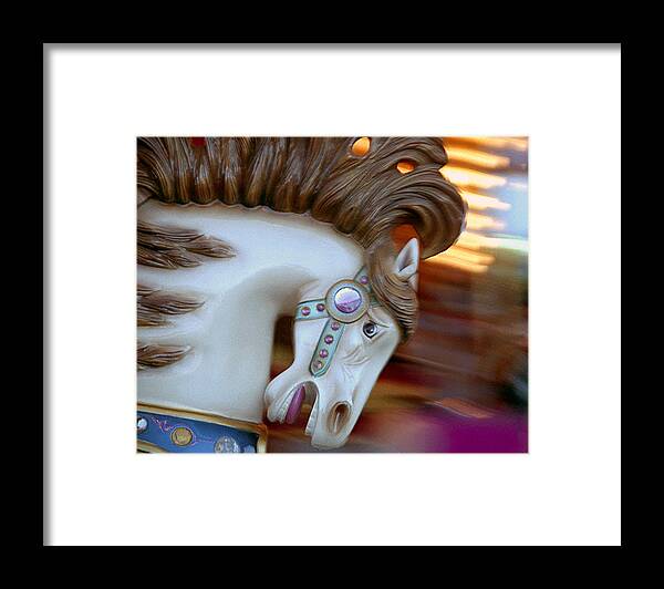 Carousel Framed Print featuring the photograph Carousel Horse by Paul DeRocker