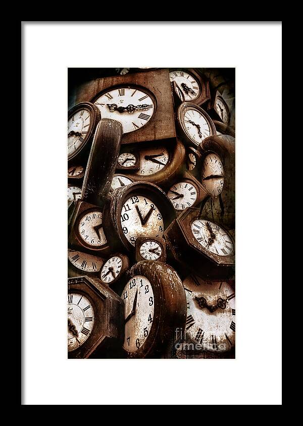 Clocks Time Vintage Framed Print featuring the photograph Carpe Diem - Time for Everyone by Daliana Pacuraru