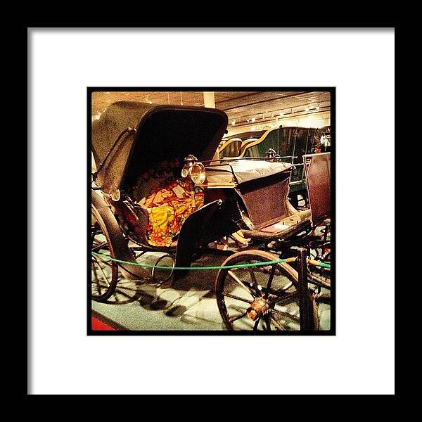 Summervacation Framed Print featuring the photograph #carriage #carmuseum #vintage #old by Becca Sourpunch
