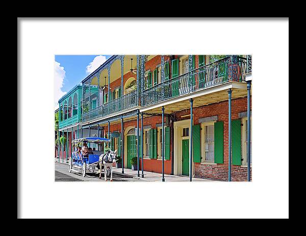 White Framed Print featuring the photograph Carriage Ride New Orleans by Alexandra Till
