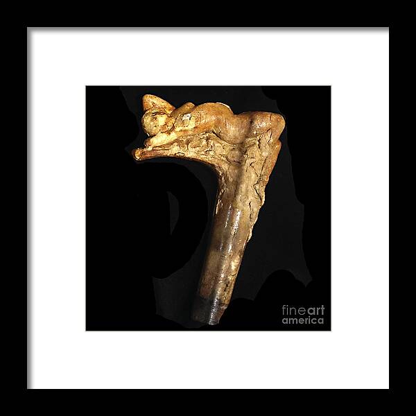 Cane Framed Print featuring the photograph Carved Lady Cane Handle by Nancy Stein
