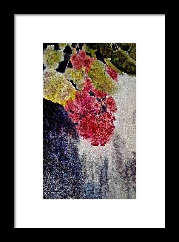 Watercolor Framed Print featuring the painting Cascade by Carolyn Rosenberger