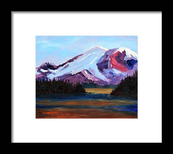 Mountain Framed Print featuring the painting Cascade Light by Nancy Merkle