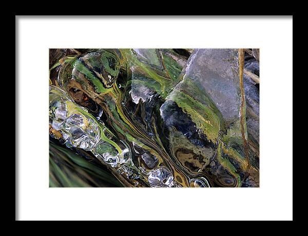 Abstract Patterns Framed Print featuring the photograph Cascade of Ice by Don Johnston