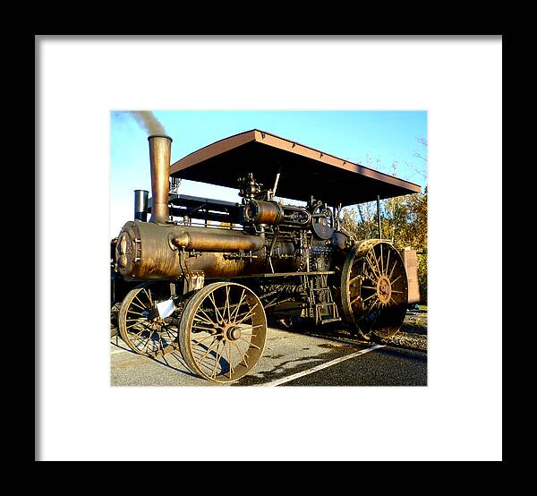 Antique Framed Print featuring the photograph Case Steam Tractor by Pete Trenholm