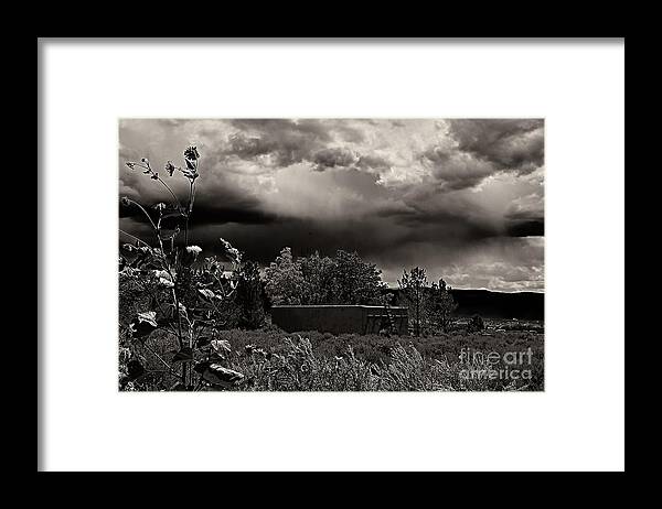 Santa Framed Print featuring the photograph Casita in a storm by Charles Muhle