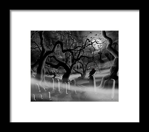 Castle Framed Print featuring the painting Castle Graveyard by James Hill
