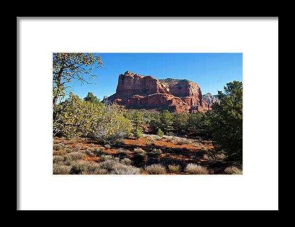 Scenics Framed Print featuring the photograph Castle Rock Near Sedona by Jacobh