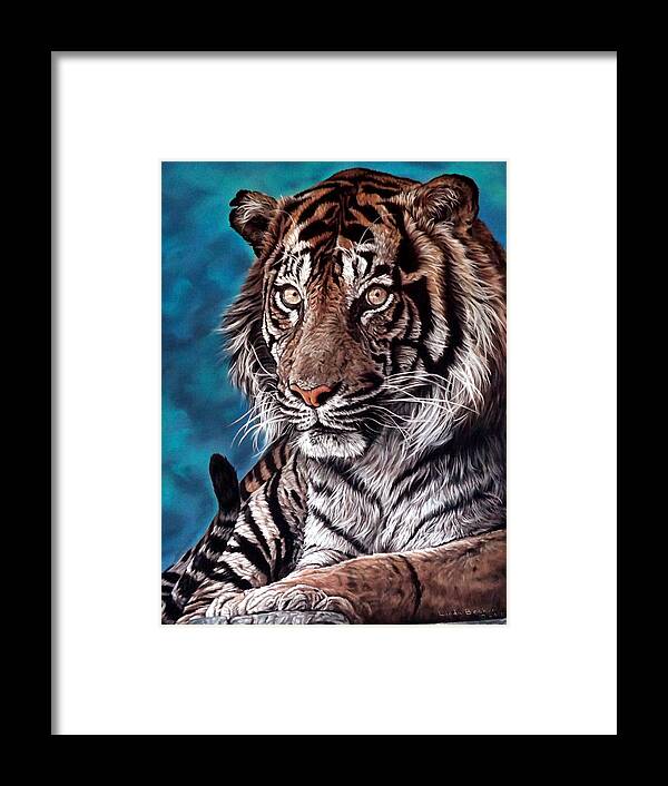 Tiger Framed Print featuring the painting Castro by Linda Becker