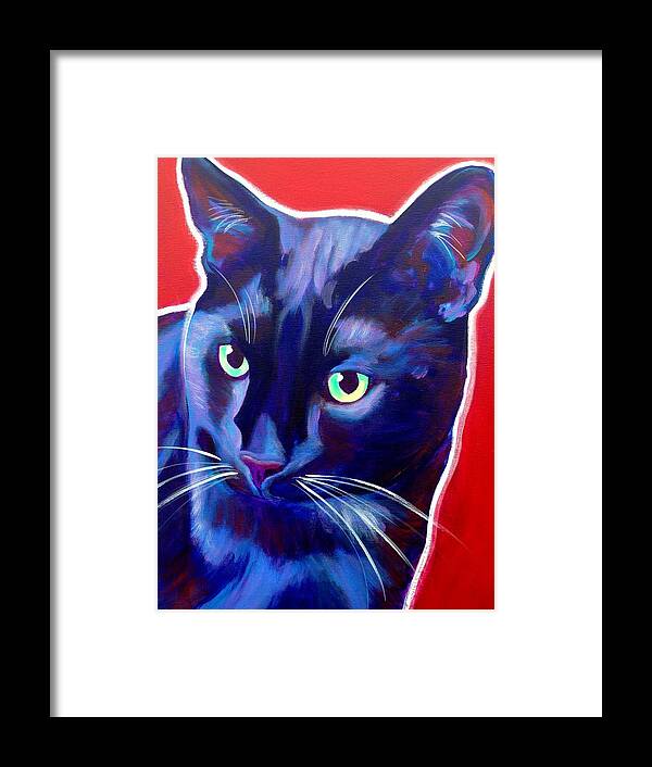 Cat Framed Print featuring the painting Cat - Caleb by Dawg Painter