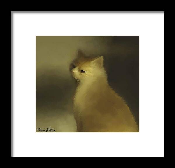 Diane Strain Framed Print featuring the painting Cat Portraiture by Diane Strain