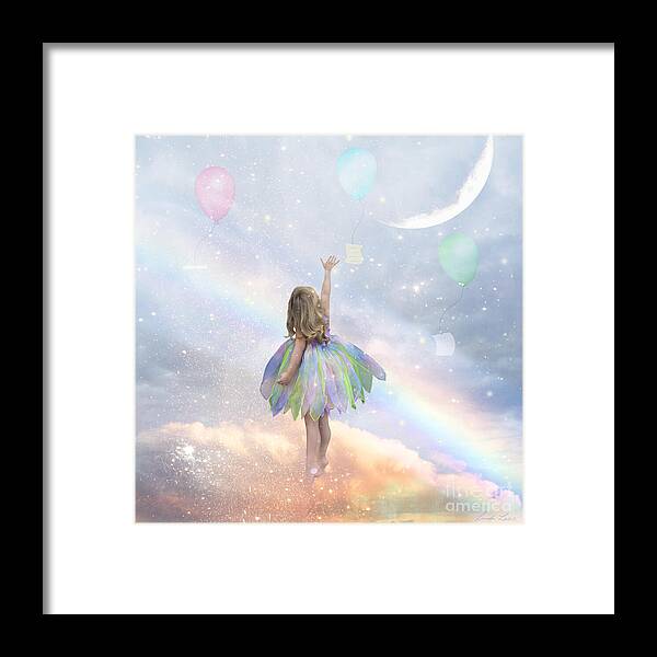  Child Framed Print featuring the digital art Catch a Dream by Linda Lees