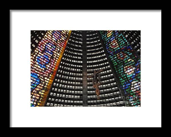 Cathedral Framed Print featuring the photograph Catedral Metropolitana do Rio de Janeiro by Barbie Corbett-Newmin