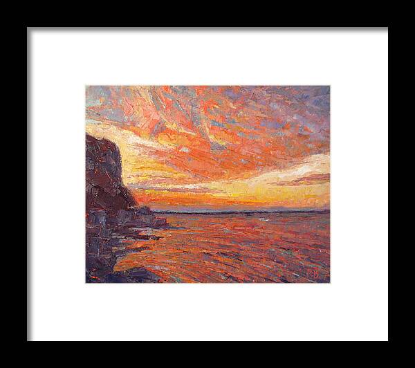 Sunset Framed Print featuring the painting Castellammare di Stabia by Robie Benve
