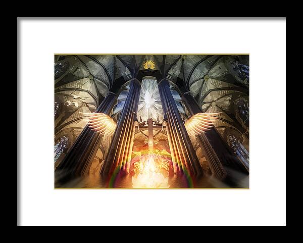 Symbolic Digital Art Framed Print featuring the digital art Cathedral by Harald Dastis