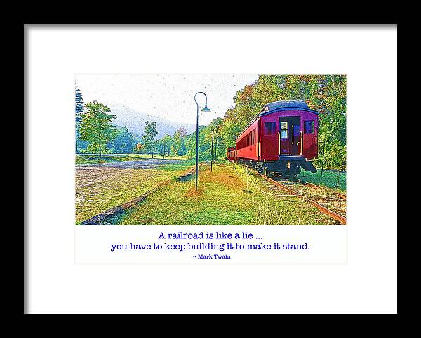 New York State Framed Print featuring the digital art Catskill Mountain Railroad in Autumn by A Macarthur Gurmankin