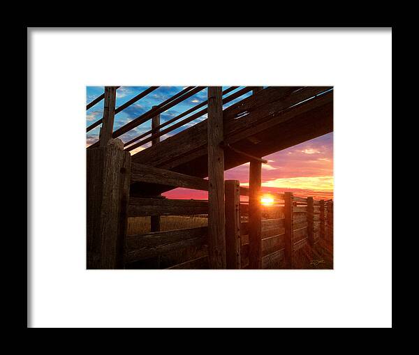 Cattle Pens Framed Print featuring the photograph Cattle Pens by Rod Seel