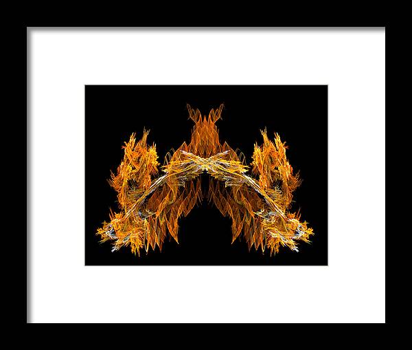 Fire Framed Print featuring the digital art Cave of the Fire Creature by R Thomas Brass