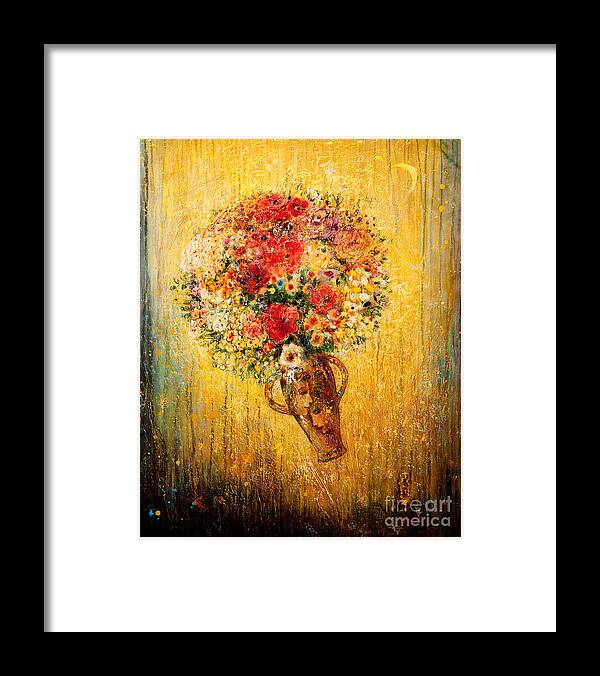 Flower Framed Print featuring the mixed media Celebration II by Shijun Munns